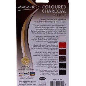Mont Marte Coloured Charcol Pencil Set of 12
